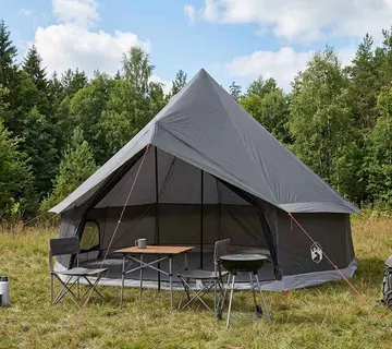 vidaXL Tipi šator 6-osobni Smeđa siva Poliester i čelik - Venlo
