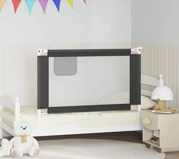 vidaXL Sigurnosna ograda za dječji krevet tamnosiva 120x25 cm tkanina - Venlo