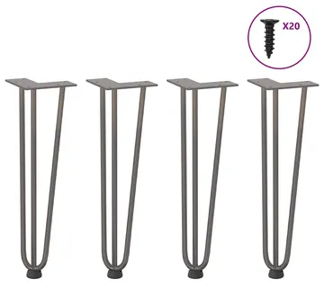 vidaXL Noge s ukosnicama za stolić za kavu 4 kom. Prirodni čelik 42 cm Puni čelik - Venlo