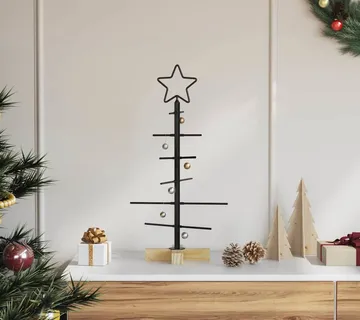 vidaXL Metalna božićna jelka Crna 59,5 cm Čelik s praškastim premazom - Venlo