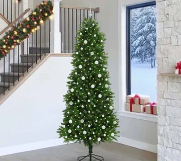 vidaXL Božićno drvce s 300 LED svjetlima s stalakom Zelena 240 cm PE - Venlo