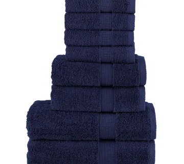 vidaXL 8-dijelni vrhunski set ručnika SOLUND modri 600 gsm - Venlo
