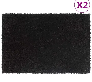 vidaXL Otirači 2 kom crni 40 x 60 cm čupavi od kokosovih vlakana - Venlo