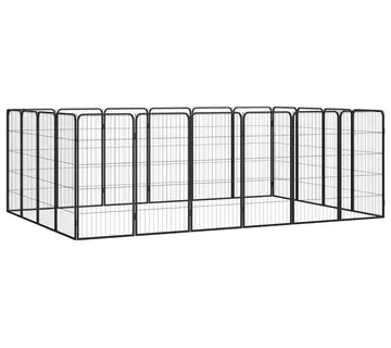vidaXL Ograda za pse s 20 panela crna 50 x 100 cm čelik obložen prahom - Venlo