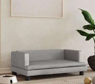 vidaXL Krevet za pse svjetlosivi 80 x 45 x 30 cm baršunasti - Venlo