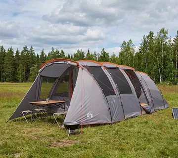 vidaXL Tunelski šator 675 x 392 x 210 cm Siva i narančasta - Venlo