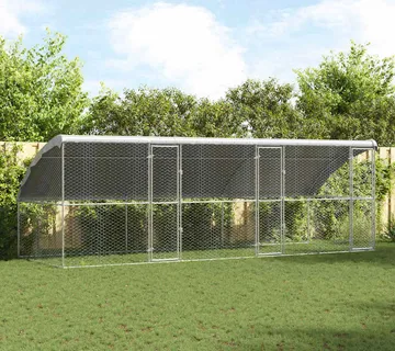 vidaXL Kućica za pse 3 kom. Srebrno 6 x 2 x 2 m Pocinčani čelik - Venlo