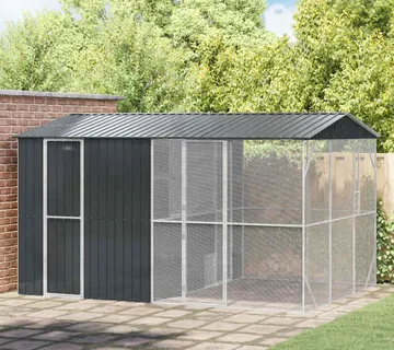 vidaXL Kavez za ptice Antracit 430 x 310 x 247 cm Cinkani čelik - Venlo
