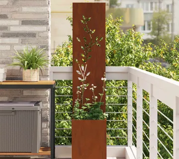 vidaXL Privatnost u vrtu Cvjetni Rđa 32 x 32 x 150 cm Otporni čelik - Venlo