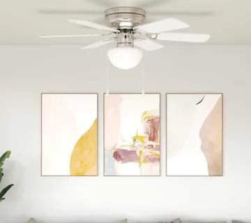 vidaXL Stropni ventilator s osvjetljenjem Ø 82 cm Bijela - Venlo