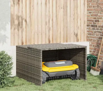 vidaXL Garaža za robotsku kosilicu siva 86x90x52/57 cm od poliratana - Venlo