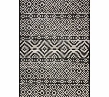 vidaXL Vanjski tepih ravnog tkanja 160 x 230 cm crne pruge - Venlo