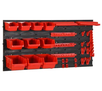 vidaXL 35-dijelni set polica za radionicu crveno-crni 77 x 39 cm PP - Venlo