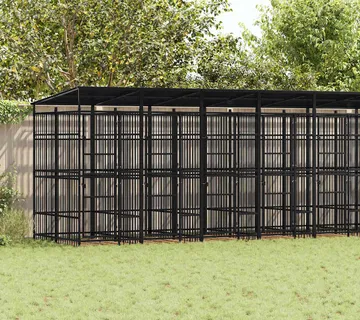 vidaXL Vanjski kavez za pse s krovom čelični 18,43 m² - Venlo