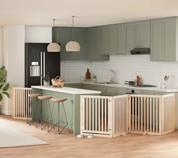 vidaXL Vrata za pse s vratašcima 8 panela sklopiva 640 cm drvo topole - Venlo