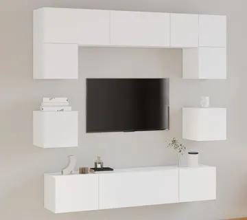 vidaXL 8-dijelni set TV ormarića bijeliod konstruiranog drva - Venlo