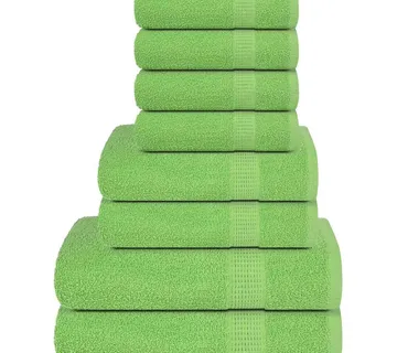 vidaXL Set ručnika FROGN od 8 dijelova jabukasto zelene boje 360 g/m² - Venlo