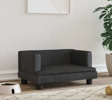 vidaXL Krevet za pse crni 60 x 40 x 30 cm baršunasti - Venlo