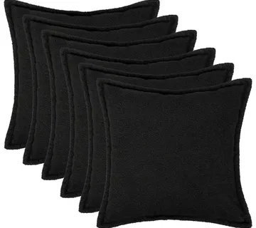 vidaXL Presvlaka za jastuk 6 pcs HOUTEN Crna 50 x 50 cm Bouclé - Venlo