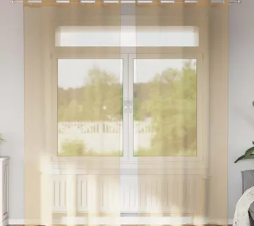 vidaXL Voile zavjese s ušicama 2 kom boja pijeska - Venlo