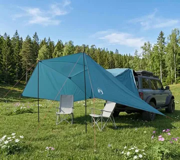 vidaXL Šator za auto 308 x 215 x 220 cm Plava Poliester i čelik - Venlo