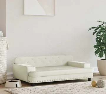 vidaXL Krevet za pse Krem 90 x 53 x 30 cm baršunasti - Venlo