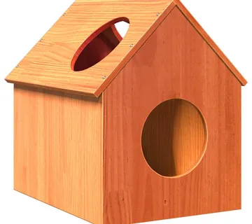 vidaXL Kuća za mačke voštano smeđa 41x50x50 cm od masivne borovine - Venlo