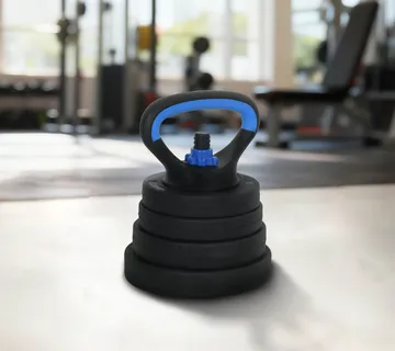 vidaXL 4-u-1 set bučica, brojčana i kettlebell 30 kg Crna i Plava - Venlo