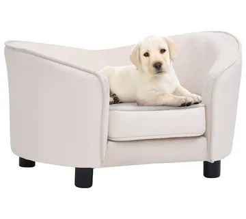 vidaXL Sofa za pse krem 69 x 49 x 40 cm od pliša i umjetne kože - Venlo