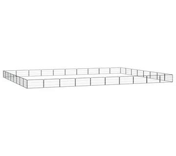 vidaXL Ograda za pse s 36 panela crna 100 x 50 cm čelik obložen prahom - Venlo