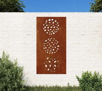 vidaXL Vrtni zidni ukras 105 x 55 cm od čelika COR-TEN s uzorkom lišća - Venlo