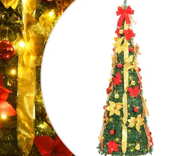 vidaXL Umjetno božićno drvce 100 LED žarulja zeleno 150 cm - Venlo