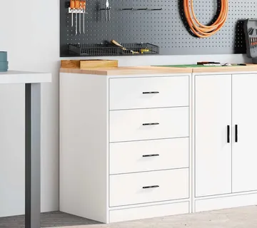 vidaXL Garažni ormar za odlaganje bijeli 60x51x85 cm masivne borovine - Venlo