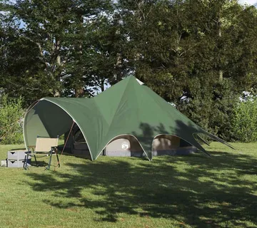 vidaXL Šator Teepee za 5 osoba 5-osobni Zelena i Siva - Venlo