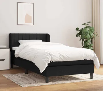 vidaXL Box spring krevet s madracem crni 80 x 200 cm od tkanine - Venlo