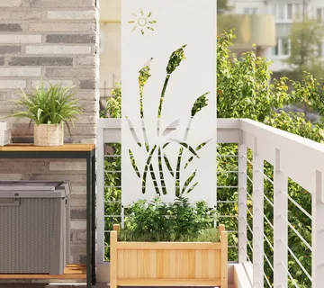vidaXL Privatnost u vrtu Bijelo 50 x 140 cm Hladno valjana čelična - Venlo