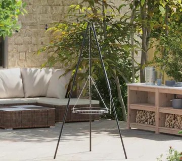 vidaXL Tripod za logorsku vatru 2 kom. Crna Čelik - Venlo