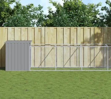 vidaXL Kućica za pse s igralištem svjetlosiva 110x1017x110 cm čelična - Venlo