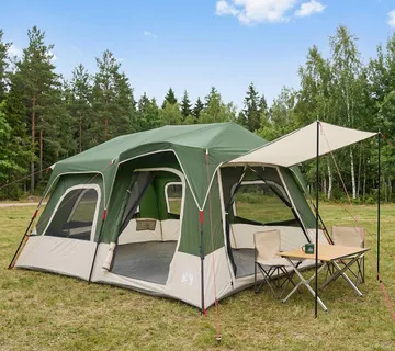 vidaXL Instant šator 8-osobni Zelena 185T Poliester s PU premazom - Venlo