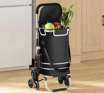 vidaXL Kolica za kupovinu 1 Crna 47 x 39 x 100,5 cm Oxford tkanina - Venlo