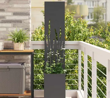 vidaXL Privatnost u vrtu Crna 32 x 32 x 150 cm Hladno valjana čelična - Venlo