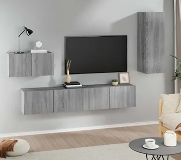 vidaXL 4-dijelni set TV ormarića sivog sonome konstruirano drvo - Venlo