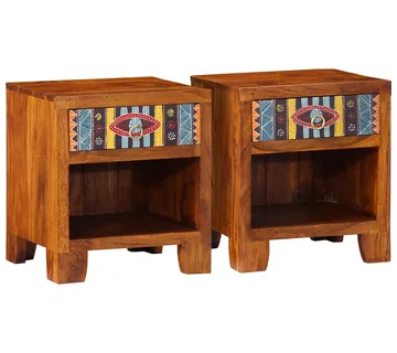 vidaXL Noćni ormarići 2 kom 40 x 34 x 46 cm masivno bagremovo drvo - Venlo