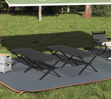 vidaXL Sklopivi kamperski krevet 2 kom. Crna 193 x 69 x 45 cm - Venlo