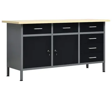 vidaXL Radni stol crni 160 x 60 x 85 cm čelični - Venlo