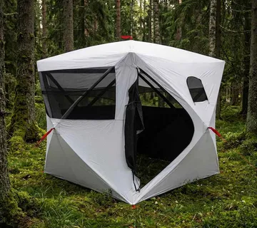 vidaXL Lovni šator s krovom Bijeli Blackout 143 x 143 x 165 cm - Venlo