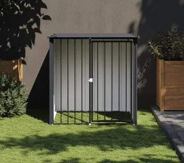 vidaXL Kućica za pse s krovom crna 110 x 103 x 109 cm pocinčani čelik - Venlo
