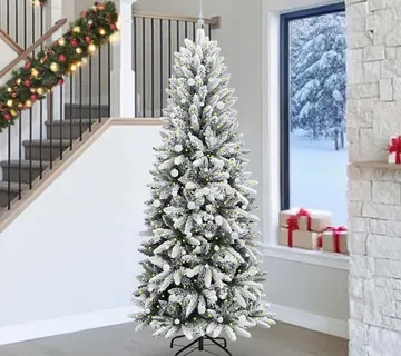 vidaXL Umjetno božićno drvce Bijela 240 cm PVC, plastika, čelik i PE - Venlo