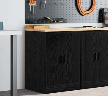 vidaXL Garažni ormar za odlaganje crni 60x51x85 cm masivne borovine - Venlo