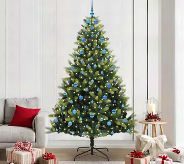 vidaXL Umjetno savitljivo božićno drvce s 300 LED dioda Zelena 210 cm - Venlo